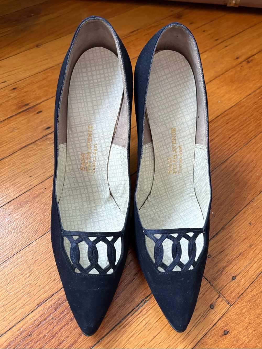 Saks Fifth Avenue black suede heels